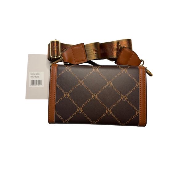 Valentino Orlandi Designer Crossbody – Brown Logo Print- MSRP $159 - Picture 2 of 4